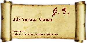 Jánossy Vanda névjegykártya